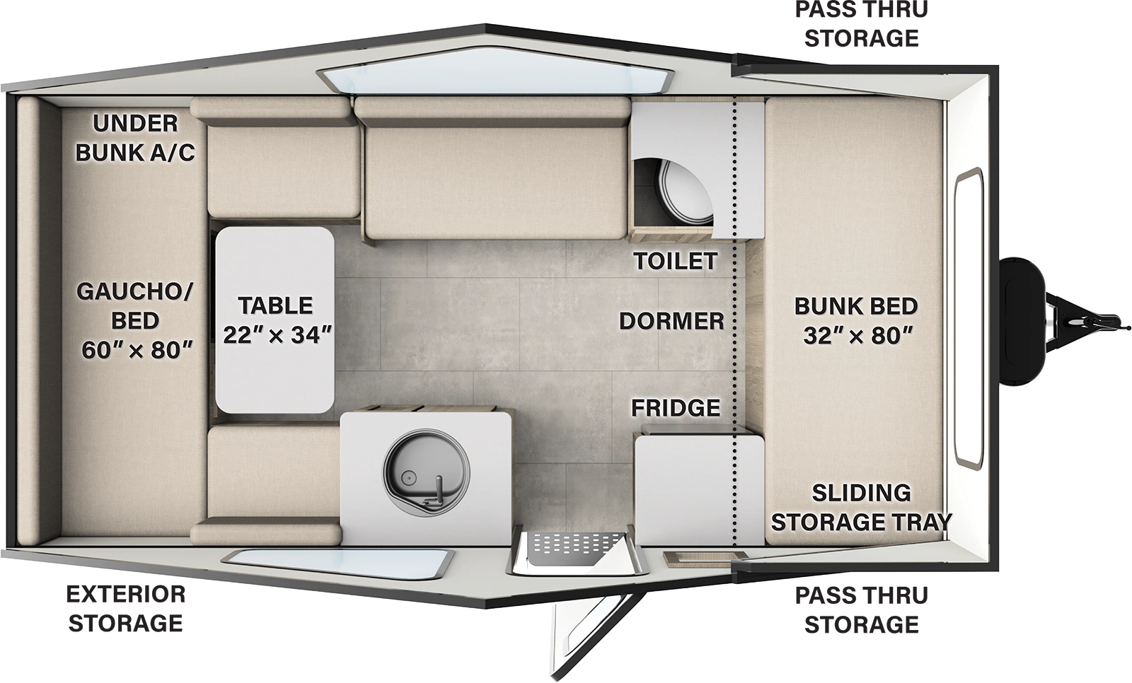The Flagstaff Hardside Pop-Up Campers T21HSB floorplan features include: toilet and hard sides.